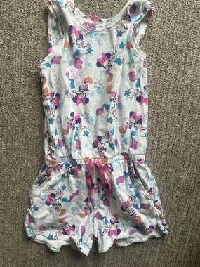 Spotted Zebra Disney Minnie Mouse Mermaid Print Sleeveless Romper